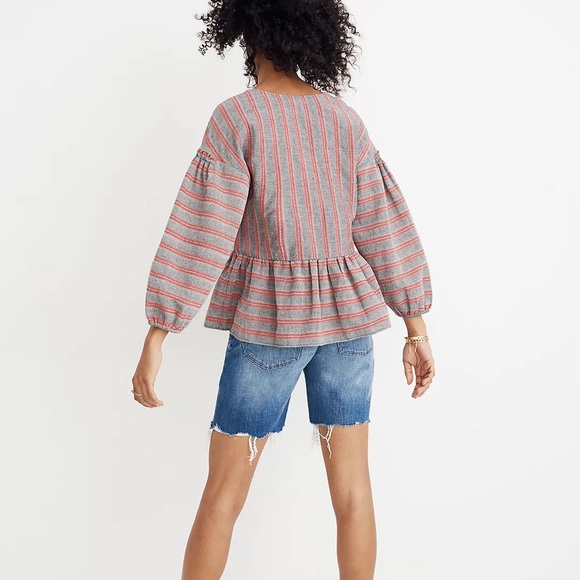 Madewell Striped Button Close Top Sz S - Picture 7 of 8